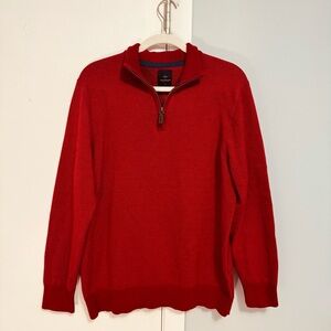 Tailorbyrd Men's Red quarter zip Sweater